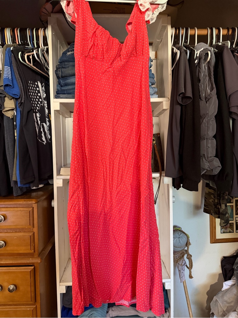 wild fable Red Polka Dot Maxi Dress